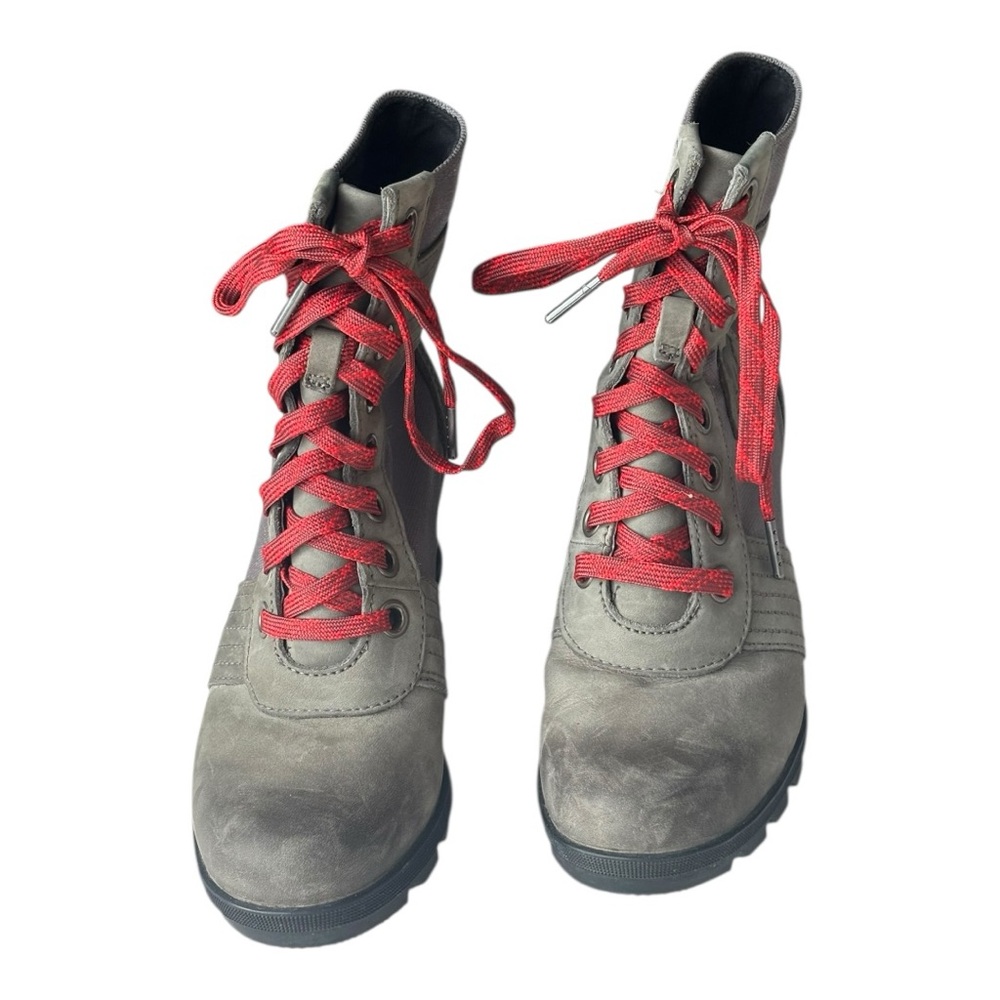 Sorel Lexie Wedge waterproof upper lace up in Quarry grey color | Size 7 - Picture 3 of 16